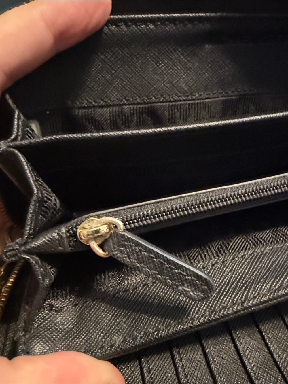Michael Kors Black Saffiano Leather Zip Wristlet - Picture 10 of 11